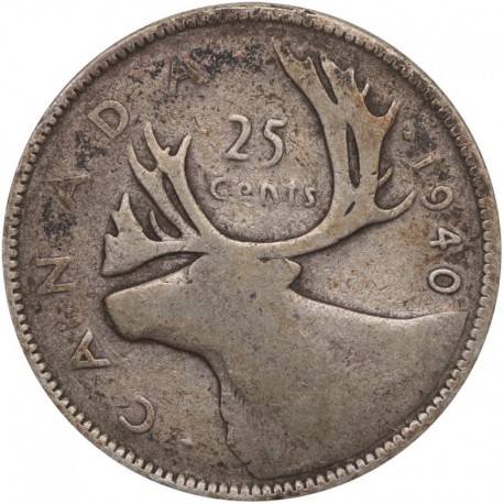 Kanada, 25 centów - 1940, srebro