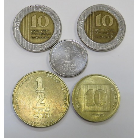 Izrael: Lot, zestaw 5 monet