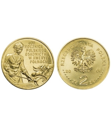 2 zł GN, 400. rocznica polskiego osadnictwa w Ameryce Północnej, 2008