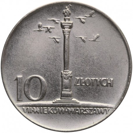 10 złotych Mała kolumna, 1966, stan 1-/2+