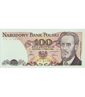 100 zł, Ludwik Waryński, 1986