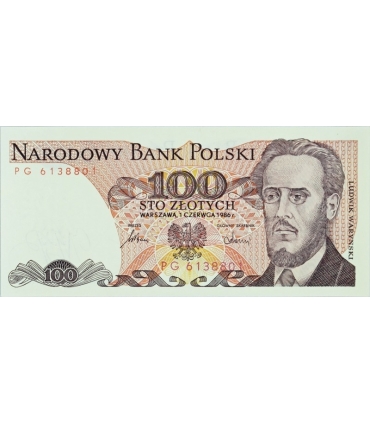 100 zł, Ludwik Waryński, 1986