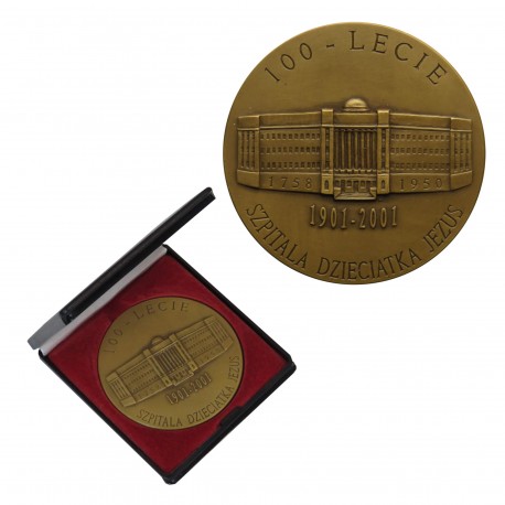 Medal 100-lecie Szpitala Dzieciątka Jezus 1901-2001, etui