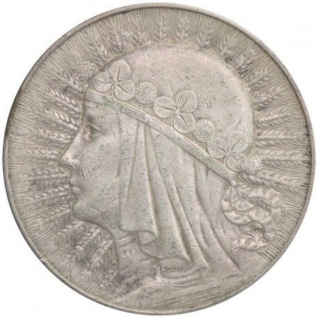 10 złotych Głowa kobiety 1932, bez znaku, stan 3+