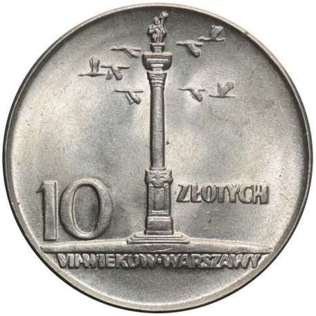 10 zł Kolumna Zygmunta (duża), 1965, piękna, wyselekcjonowana