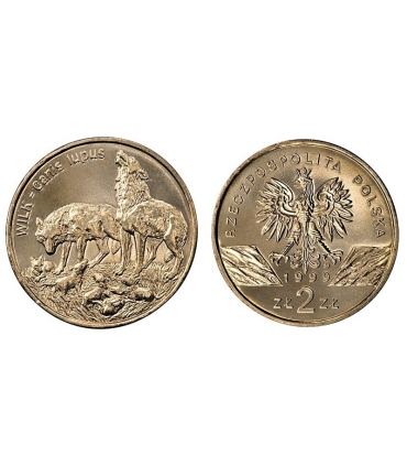 2 zł GN, Wilk (łac. Canis lupus) - monety okolicznościowe 2 zł