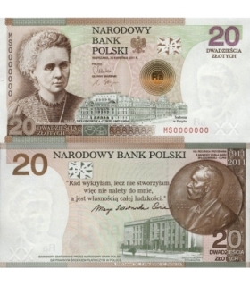 20 zł, Banknot - Maria Skłodowska-Curie