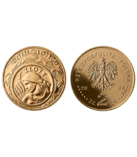 2 zł GN, dzieje złotego 1 zł z 1924 r. (żniwiarka), 2004