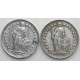 Szwajcaria Lot: 2 x 1/2 franka, 1948, 1952