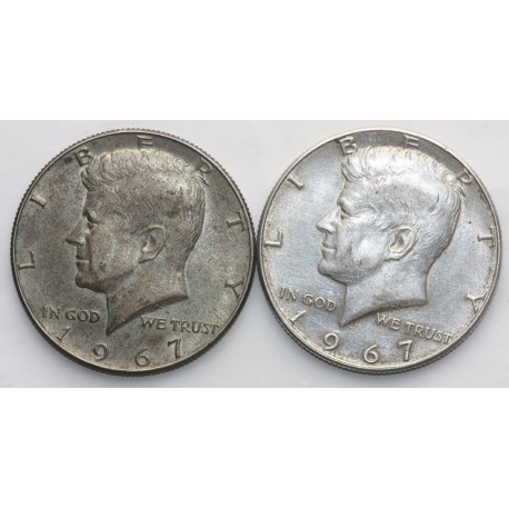 USA Lot: 2 x 1/2 dolara Kennedy 1967 srebro