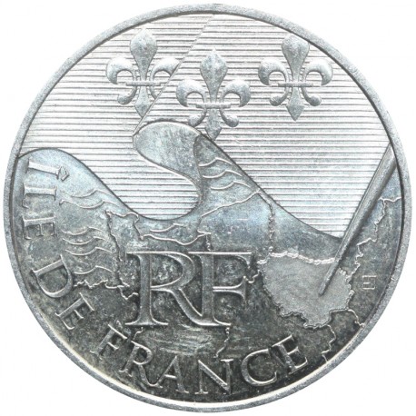 Francja 10 euro, 2010 Francuskie regiony - Ile-de-France, Srebro Ag900