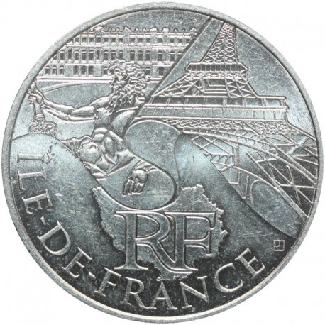 Francja 10 euro, 2011 Ile-de-France, srebro