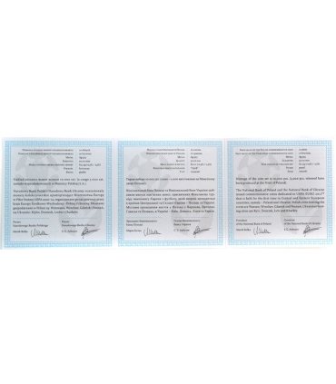 10 złotych + 10 hrywien wspólny polsko-ukraiński zestaw monet na Euro 2012