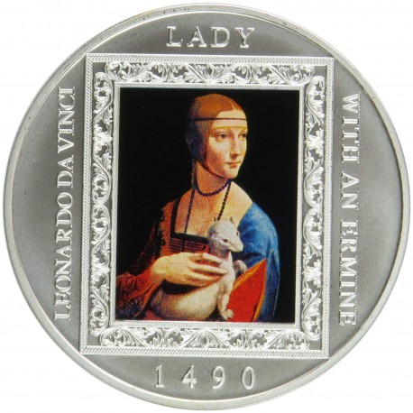 Tokelau 1 dolar, 2015 Leonardo Da Vinci - Dama z gronostajem