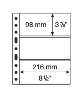 Koszulka Karta do banknotów Leuchtturm GRANDE, 3 okna na 3 duże banknoty, przezroczysta