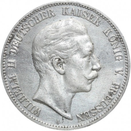 Cesarstwo Niemieckie 5 marek, 1908, srebro, stan 3+/2-