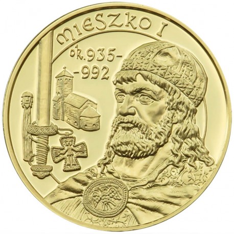 Polska, medal Mieszko I, Wielcy Polacy, platerowany