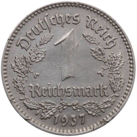 Niemcy - Trzecia Rzesza 1 reichsmarka, 1937, A