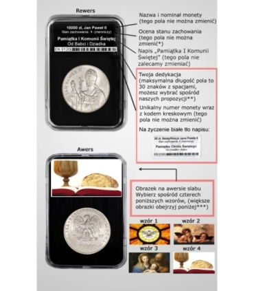 10000 zł, Jan Paweł II, 25 lat pontyfikatu, Pamiątka Komunii Św.