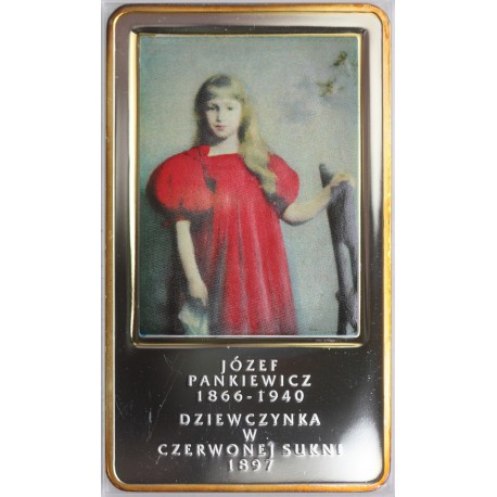 Medal Jozef Pankiewicz 1866-1940 - Dziewczynka w czerwonej sukni 1897 (Arcydzieła Malarstwa Polskiego)