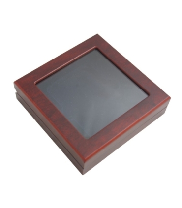 Mahoniowe etui z szybką na monetę w slabie (po gradingu)