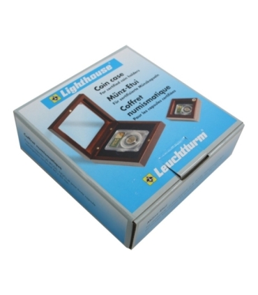 Mahoniowe etui z szybką na monetę w slabie (po gradingu)