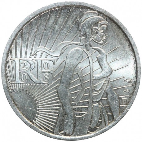 Francja 5 euro, 2008 Siewca, srebro Ag500