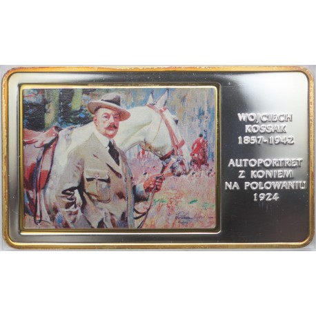 Medal Wojciech Kossak - Autoportret z koniem na polowaniu (Arcydzieła Malarstwa Polskiego)