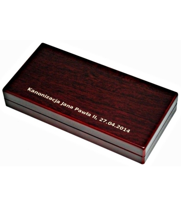 3 x srebro w etui z grawerem Pontyfikat, Beatyfikacja, Kanonizacja