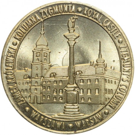 Medal, Warszawa, zamek królewski, syrenka, kolumna Zygmunta