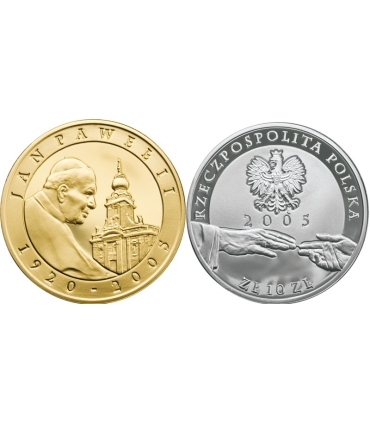 4 x srebro w etui, Pielgrzym, Pontyfikat, Beatyfikacja, Kanonizacja