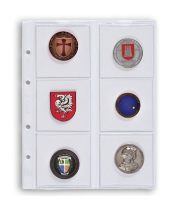 Koszulka OPTIMA na 6 monet o średnicy do 65 mm, przezroczysta