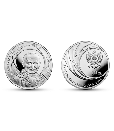 2 x srebro etui + grawer Kanonizacja + Beatyfikacja