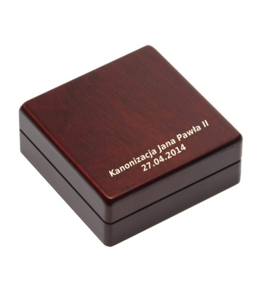 10 zł Kanonizacja Jana Pawła II w mahoniowym etui z grawerem