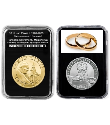 10 zł Jan Paweł II 1920-2005 Pamiątka Sakramentu Małżeństwa +Dedykacja
