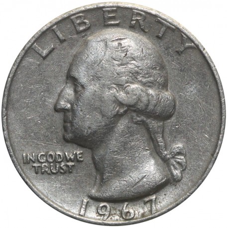 USA ¼ dolara (quarter, 25 centów), 1967 ćwierćdolarówka Waszyngtona