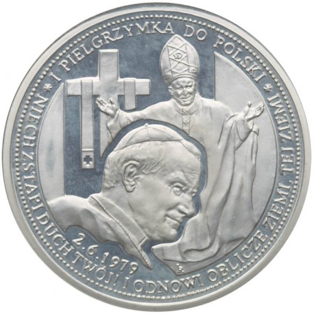 Medal, Jan Paweł II 1 pielgrzymka do Polski, srebro certyfikat
