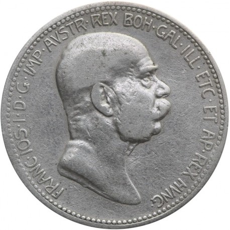 Austria 1 korona, 1908, 60-lecie panowania, srebro