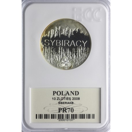 10 zł, Sybiracy, moneta z cyrkonią, GCN PR70