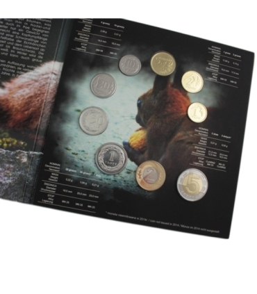 Zestaw polskich monet obiegowych 2014