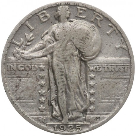 USA ¼ dolara (quarter, 25 centów), 1925, ćwierćdolarówka Liberty, Ag900