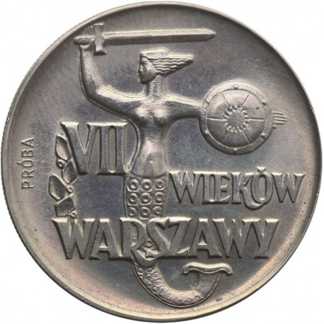 10 zł VII wieków Warszawy Syrenka próba 1965, piękna