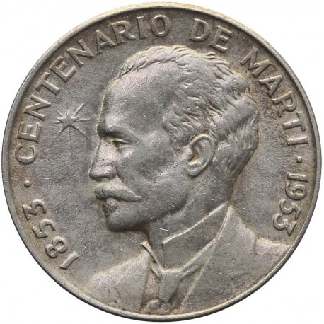 Kuba 25 centavo, 1953, Srebro 0.900