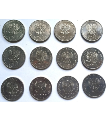 Zestaw 12 monet Poczet Królów Polskich