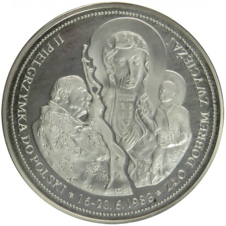 Medal, Jan Paweł II, II pielgrzymka do Polski, srebro