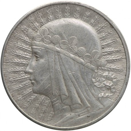 10 złotych Głowa kobiety 1932, stan 2-, ładna
