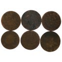 Lot 6 szt. stare miedziane monety do identyfikacji