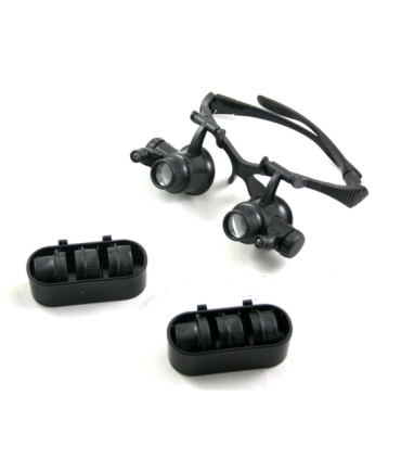 Profesjonalna lupa jubilerska 2xLED z 4 wymiennym soczewkami 10x 15x 20x 25x