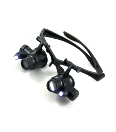 Profesjonalna lupa jubilerska 2xLED z 4 wymiennym soczewkami 10x 15x 20x 25x