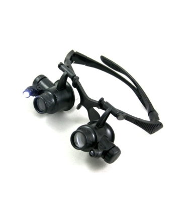 Profesjonalna lupa jubilerska 2xLED z 4 wymiennym soczewkami 10x 15x 20x 25x